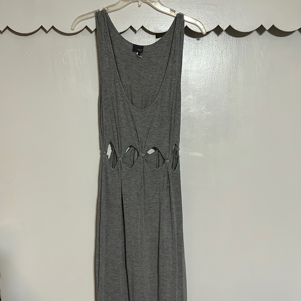 Sparkle & Fade Cut Out Gray Maxi Dress - Size Medium
